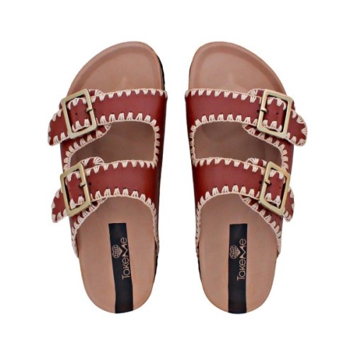 Roscoff goat leather brown sandal
