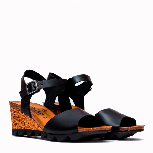 Cape black cowhide bio sandal | TakeMe®