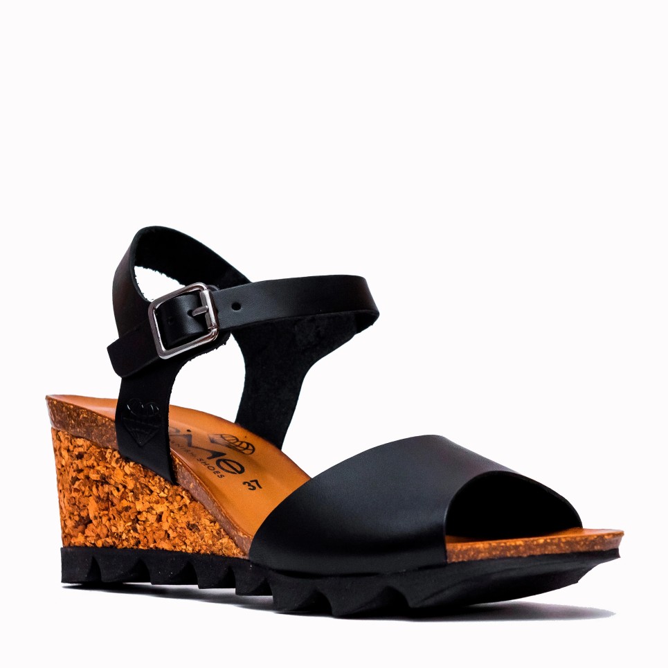 Cape black cowhide bio sandal | TakeMe®