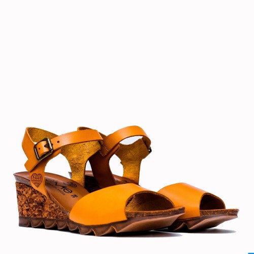 Sandalia Cape bio vaqueta mustard | TakeMe®