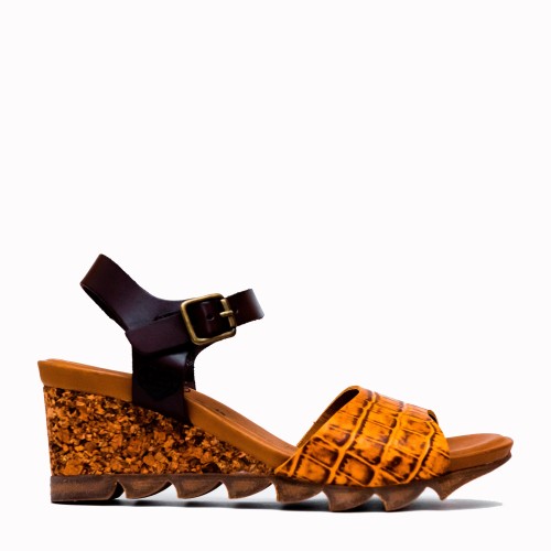 Cape coco mustard cowhide bio sandal | TakeMe®