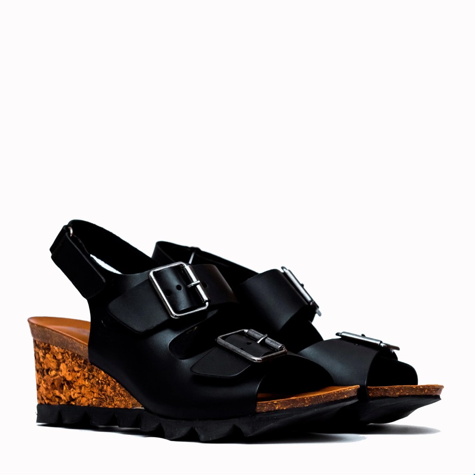 Cape black cowhide bio sandal | TakeMe®