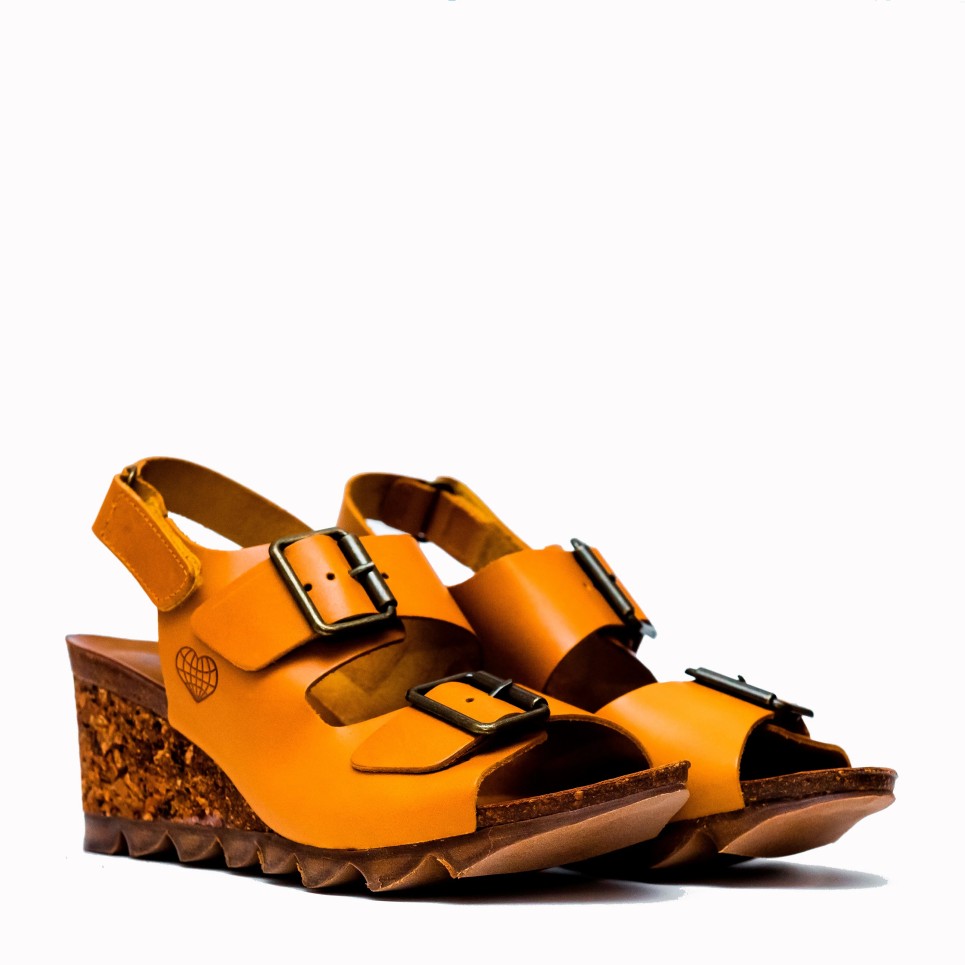 Cape mustard cowhide bio sandal | TakeMe®