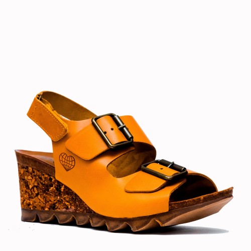 Sandalia Cape bio vaqueta mustard | TakeMe®