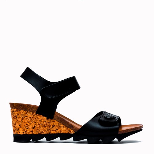 Cape black cowhide bio sandal | TakeMe®