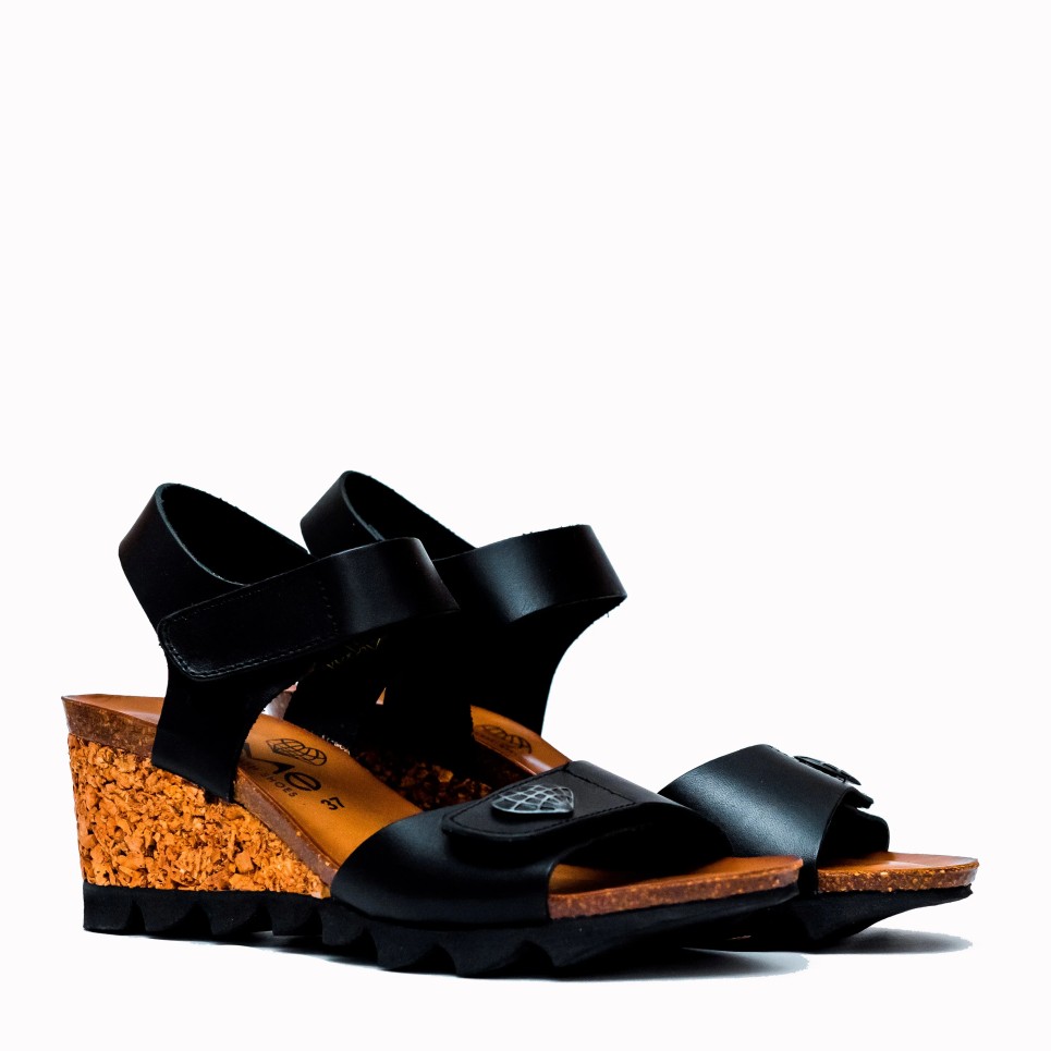 Cape black cowhide bio sandal | TakeMe®