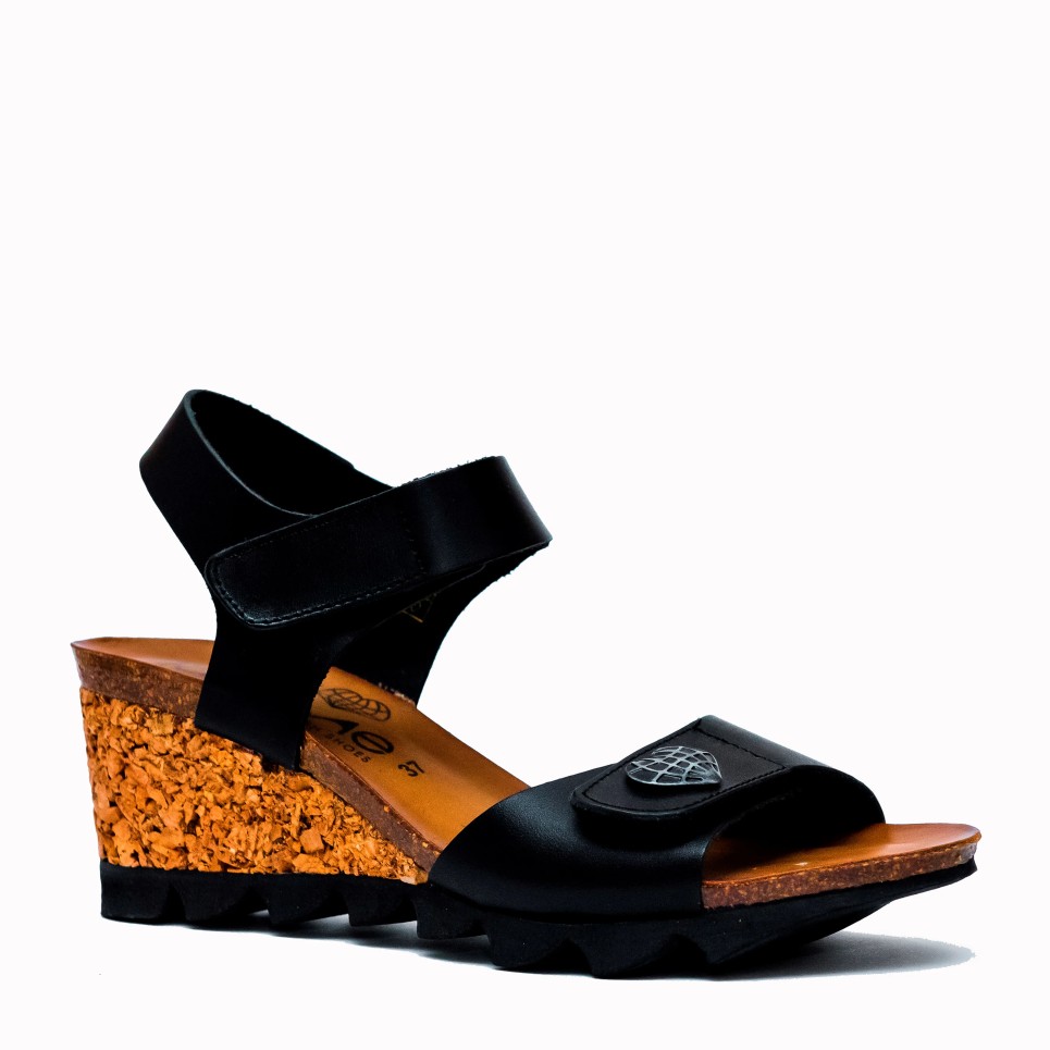 Cape black cowhide bio sandal | TakeMe®