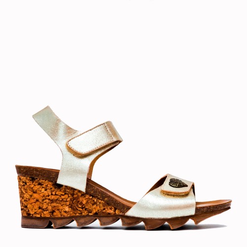 Cape platinum cowhide bio sandal | TakeMe®