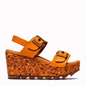 Isl mustard cowhide bio sandal